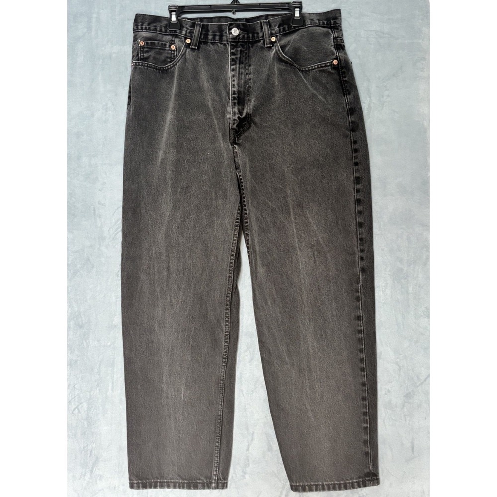 Levis 550 Relaxed Fit Jeans Mens 38x30 Black Medium Wash Tapered Denim Pants